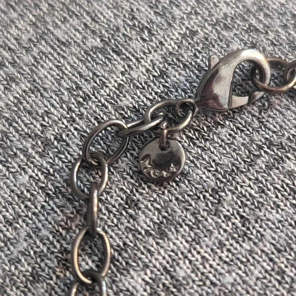 3/$15 | Mexx Multi-layer Chain Necklace with Beads, Flowers, Silver Toned - Picture 3 of 4
